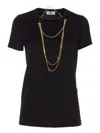 Elisabetta Franchi Logo T-shirt With Chain Detail And Charms