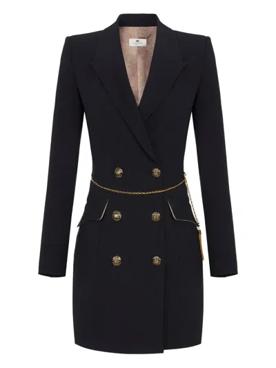 ELISABETTA FRANCHI CHAIN-EMBELLISHED DOUBLE-BREASTED DRESS