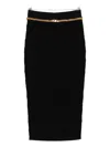 Elisabetta Franchi Chain-embellished Geometric Midi Skirt In Black