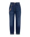 Elisabetta Franchi Jeans Con Catena Gioiello Blu In Blue