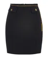 Elisabetta Franchi Black Skirt With Metallic Pendant And Patch Pockets In Fabric Woman In Black