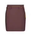 Elisabetta Franchi Straight Silhouette Mini Skirt With Flap Pockets In Red