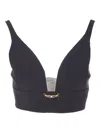 Elisabetta Franchi V-neckline Bra Model Gold Chain In Black