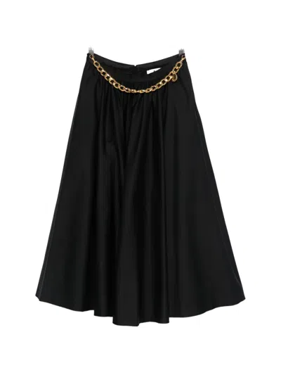 Elisabetta Franchi Chain-embellishment Midi Skirt In Black