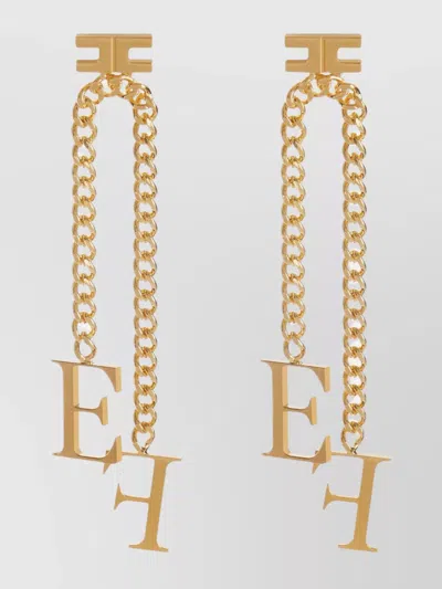 ELISABETTA FRANCHI CHAIN LETTER DROP EARRINGS