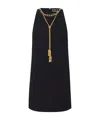Elisabetta Franchi Boxy Crepe Minidress With Necklace In Black