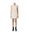 Elisabetta Franchi Chain-link Detail Crepe Mini Dress In White