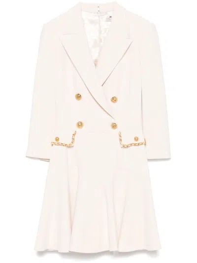 Elisabetta Franchi Chain-link Detail Mini Dress In Neutrals