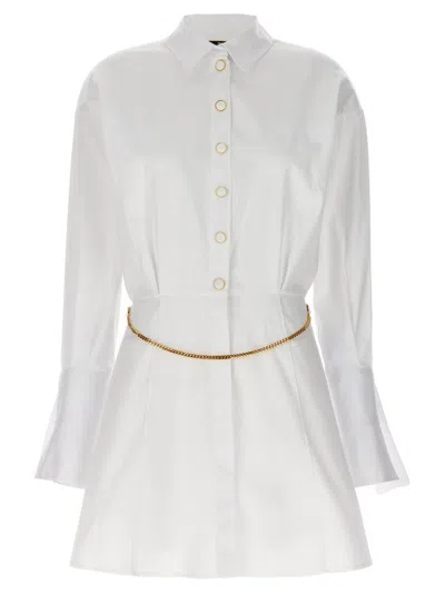 Elisabetta Franchi Chain Linked Long Sleeved Shirt In White