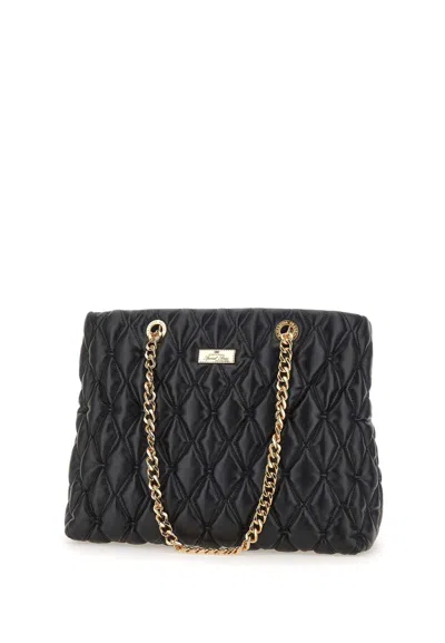 Elisabetta Franchi Chain-linked Quilted Tote Bag In Nero