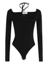 Elisabetta Franchi Fitted Body Tricot With Sculpted Neckline In Multi