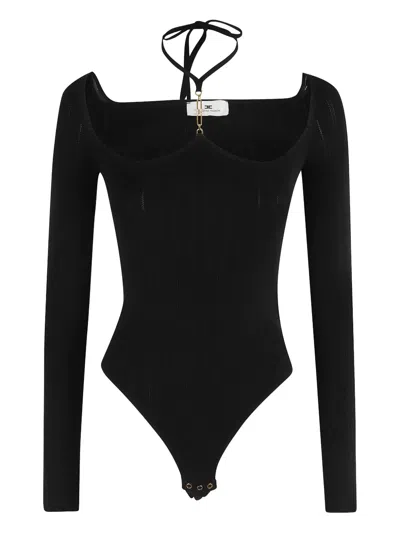 Elisabetta Franchi Chain-neck Ribbed Bodysuit In Multi