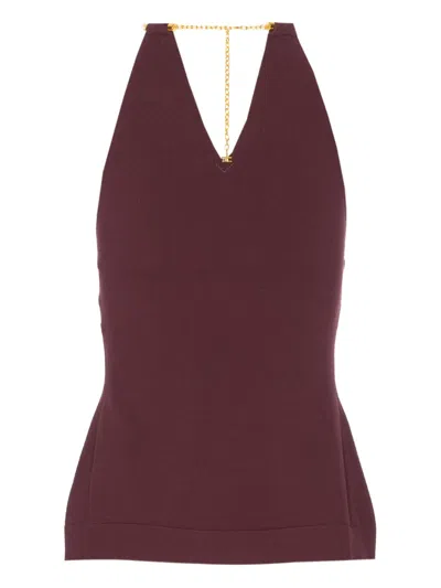 Elisabetta Franchi Chain-neckline Sleeveless Top In Red