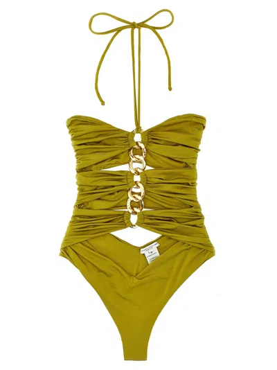 Elisabetta Franchi Chain One-piece Swimsuit In Green