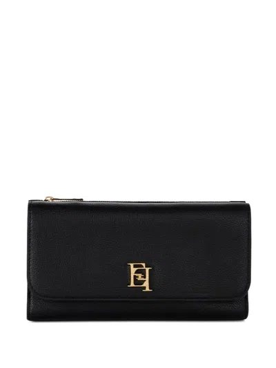 Elisabetta Franchi Chain-strap Leather Wallet In Black