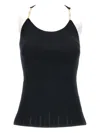 Elisabetta Franchi Chain-strap Ribbed Tank Top In Black