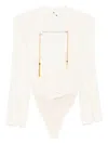 Elisabetta Franchi Chain-tassel Bodysuit In White