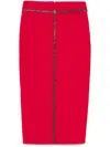 Elisabetta Franchi Chain Chevron High Waist Knee-length Skirts In Red