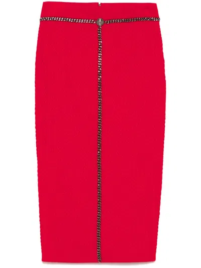 Elisabetta Franchi Chain-detail Midi Skirt In Red