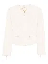 Elisabetta Franchi Chain-trimmed Zip-front Jacket In Multi