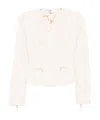 Elisabetta Franchi Chain-trimmed Zip-front Jacket In White