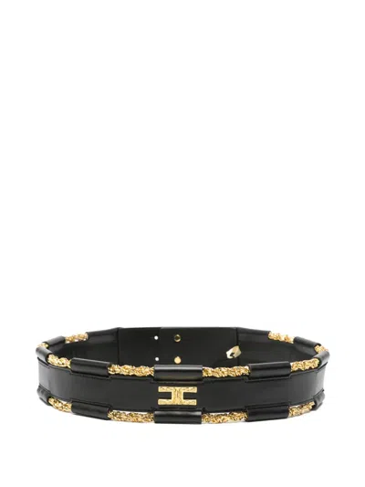 Elisabetta Franchi Chain-link Logo-plaque Belt In Black