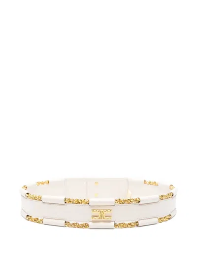 Elisabetta Franchi Chain-link Logo-plaque Belt In Gold