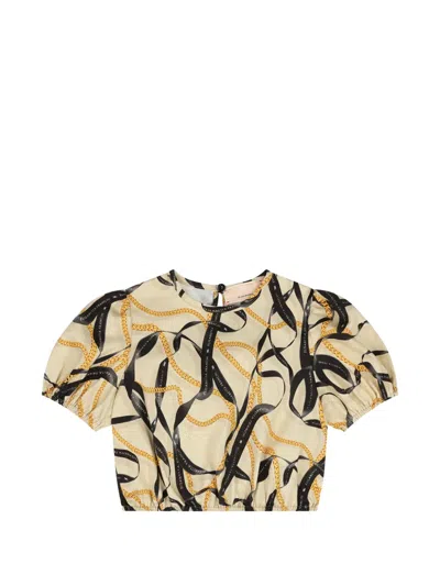 Elisabetta Franchi Kids' Chain-print Top In Multi