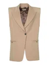 Elisabetta Franchi Cotton Gabardine Vest In Animal Print