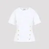 Elisabetta Franchi Crewneck T-shirt With Decorative-buttons In White