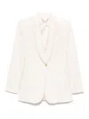 Elisabetta Franchi Cream-colored Blazer With A Golden Button In Cream