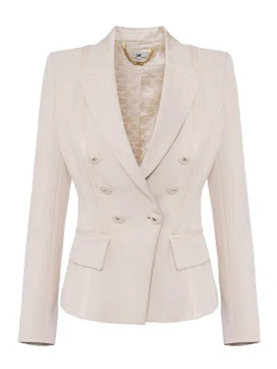 ELISABETTA FRANCHI CREPE JACKET WITH SATIN DETAILS