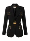 Elisabetta Franchi Multi-pockets Utilitarian Blazer In Black