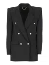 Elisabetta Franchi Crepe Double Breasted Blazer In Black