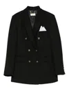 Elisabetta Franchi Cotton Gabardine Blazer With Breast Pocket In Black