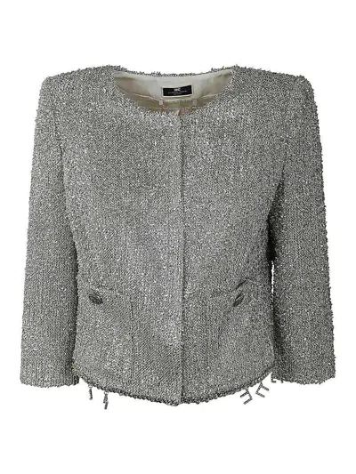 Elisabetta Franchi Casual Jacket In Silver