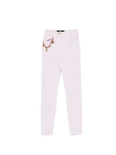 Elisabetta Franchi Charm-detail Jeans In Pink