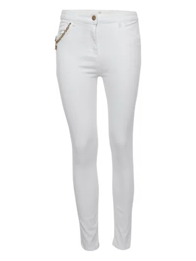 Pre-owned Elisabetta Franchi Charm-detail Jeans In White