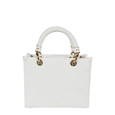 Elisabetta Franchi Charm Detailed Jacquard Small Tote Bag In Silver