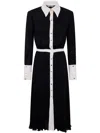 Elisabetta Franchi Pleated Buttoned Midi Dress In Blue