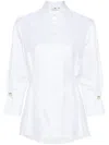 Elisabetta Franchi Chevron-pattern Poplin Shirt In 100 Bianco