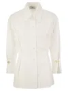 Elisabetta Franchi Chevron-pattern Poplin Shirt In White