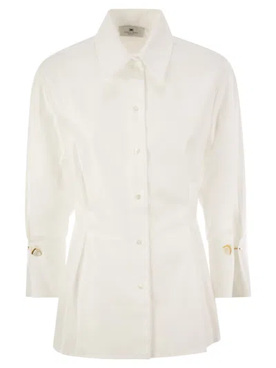 ELISABETTA FRANCHI CHEVRON POPLIN SHIRT WITH DARTS