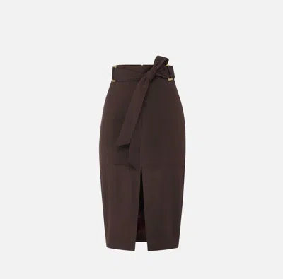 Elisabetta Franchi Chic Elegance Mini Skirt In Brown