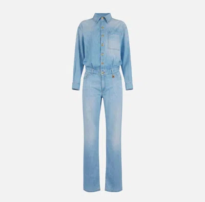 Elisabetta Franchi Chic Jumpsuit In Light Blue