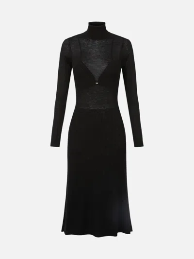 Elisabetta Franchi Chic Knit Dress In Black