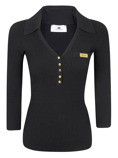 Elisabetta Franchi Chic Layered Sweater For Women In Black