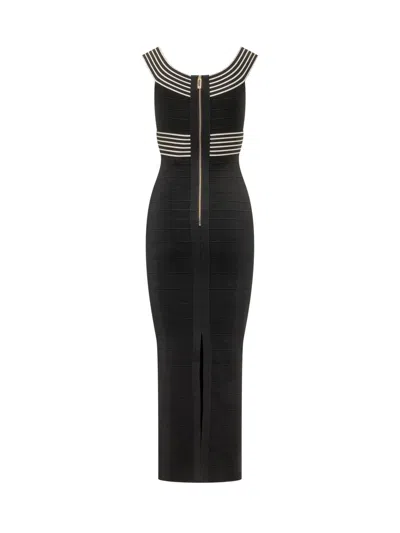 Elisabetta Franchi Chic Midi Suit Dress In Nero/burro