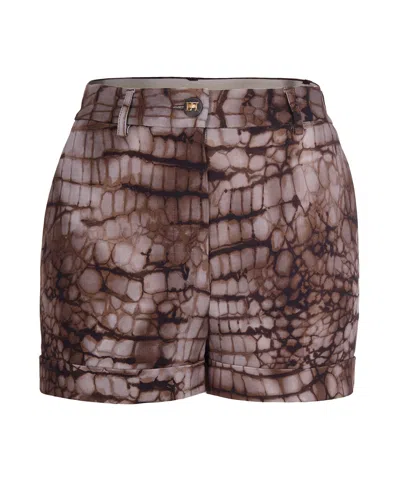 Elisabetta Franchi Chic Mini High-waisted Shorts In Burgundy
