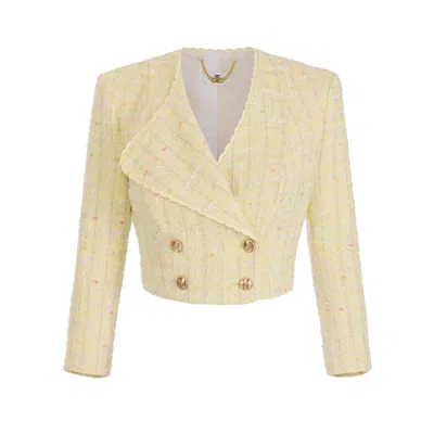 Elisabetta Franchi Chic Mini Jacket For Spring/summer 2025 In Yellow